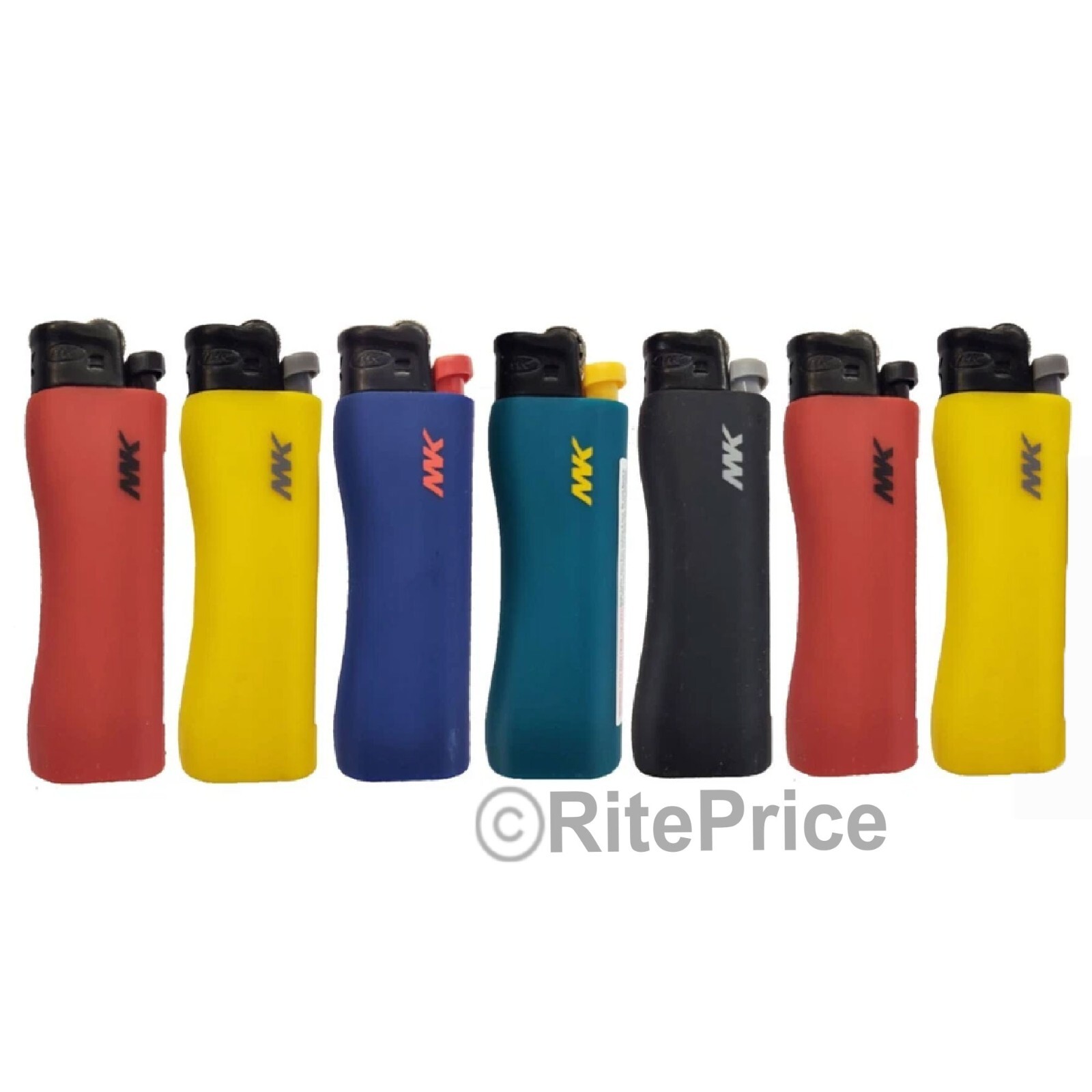 MK Lighter 9G Grip Pro Flint Strike Refillable Pocket (7 Pk) Cigarette Lighters