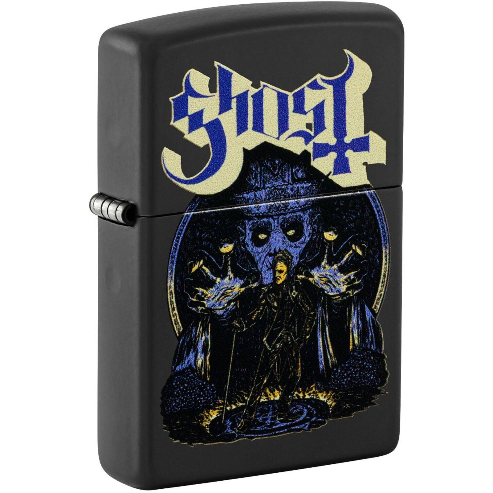 Zippo Windproof Pocket Lighter Ghost Rock Band Design Black Matte Finish 47234