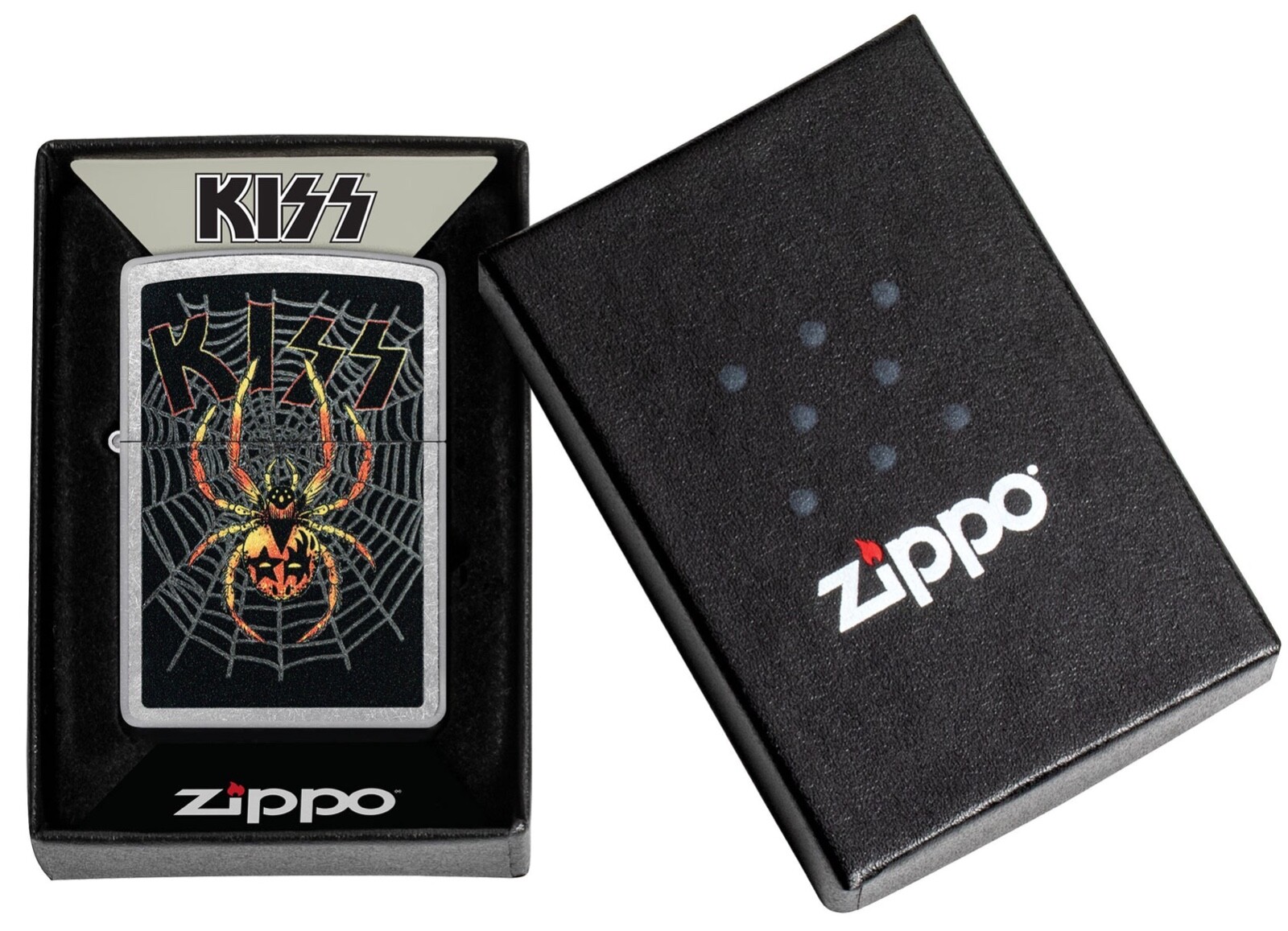 Zippo Windproof Lighter, Kiss, Spider in Web, Street Chrome, 46739, New In Box