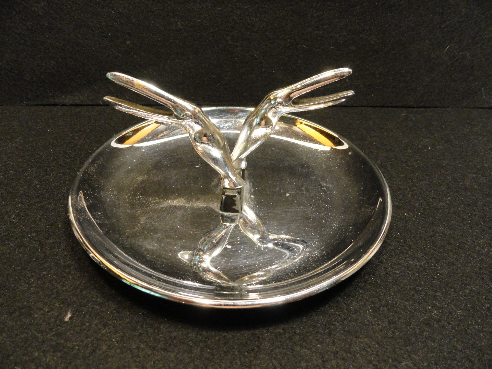 Vintage Hamilton Product Ash Tray Toucan Pelican Silver Tone Made in USA
