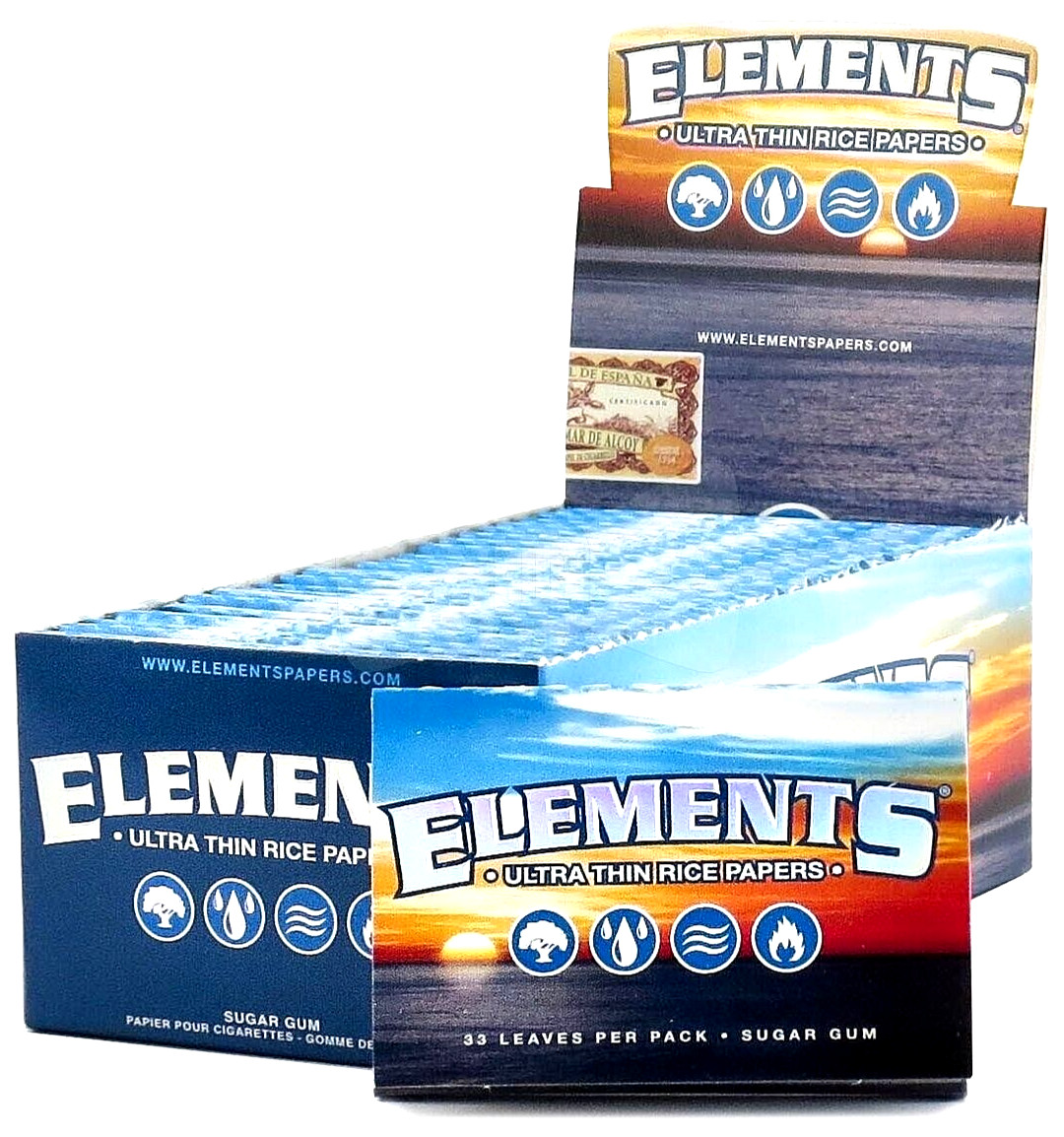 Elements 1 1/2 Rolling Papers Ultra Thin Rice 1.50 33 Lvs/Pack FREE USA SHPNG!