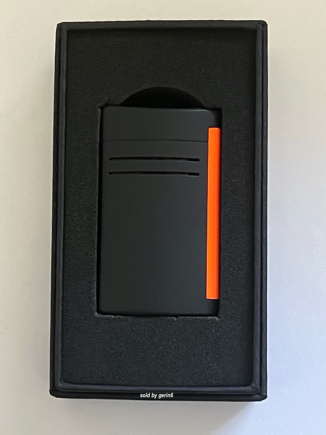 S.T. Dupont MaxiJet Lighter, Black With Orange Trigger 020169 (20169) New In Box