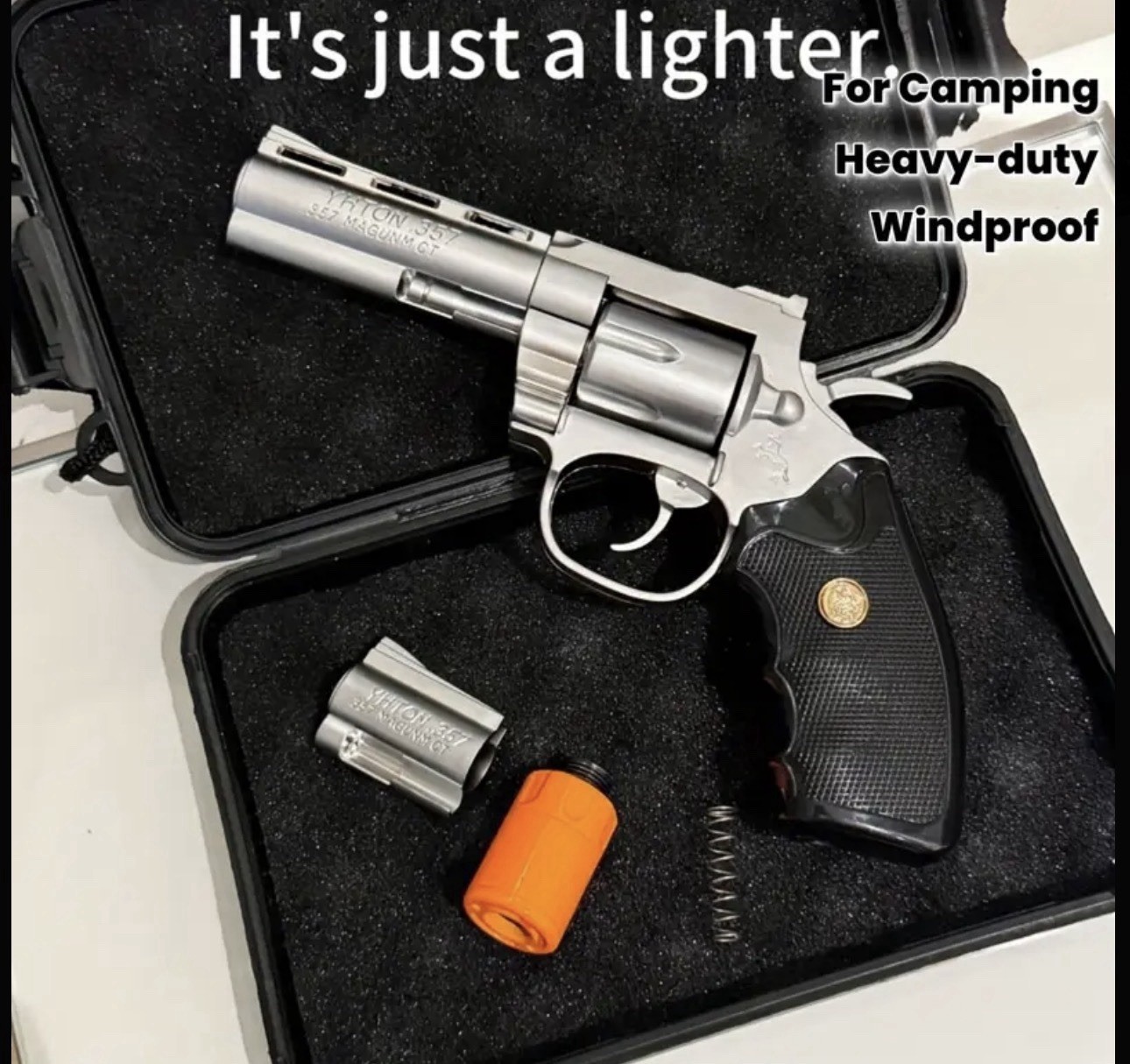 Premium Cigar Lighter With Wind Proof Attachments & Display Case High Quality