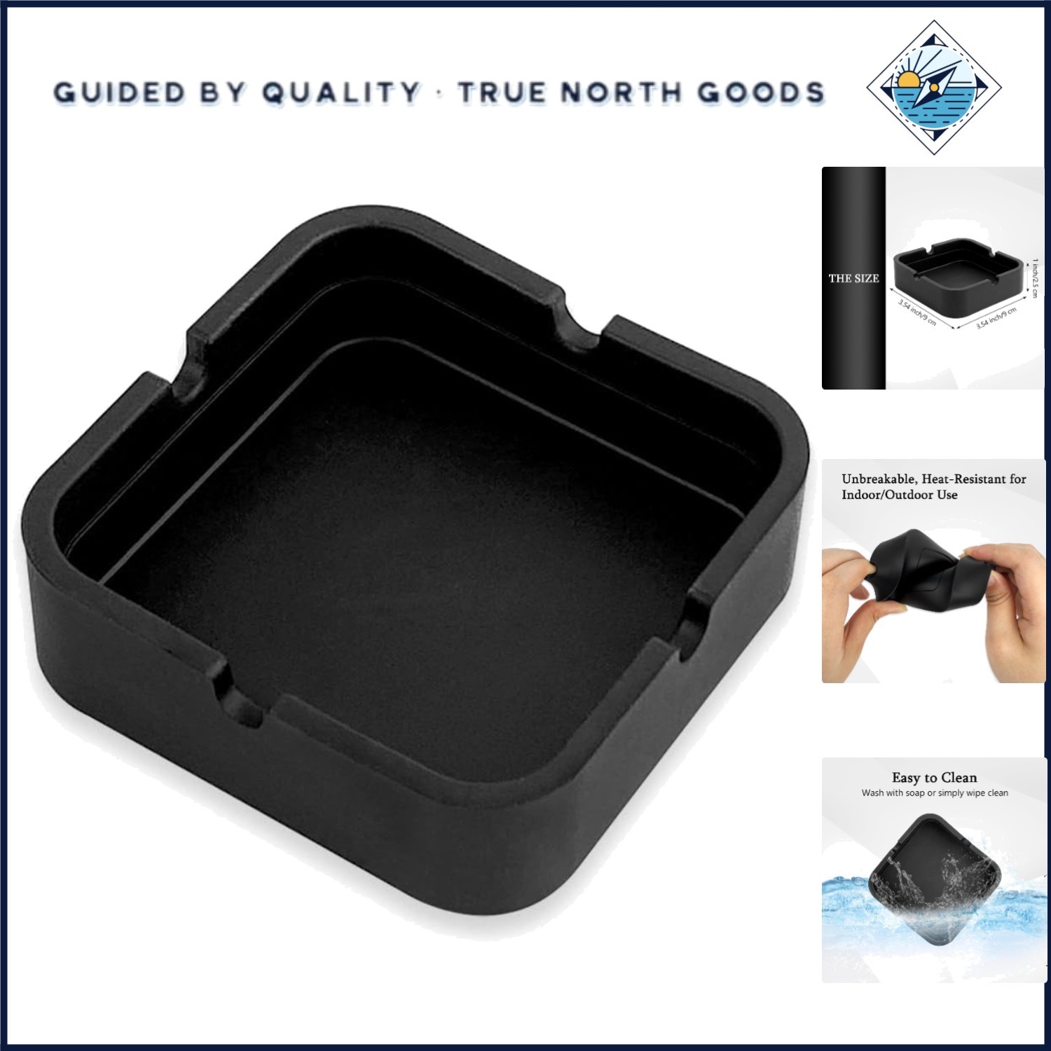 Travel-Friendly Silicone Ashtray with Pouch, Perfect for Camping and Outdoor Use