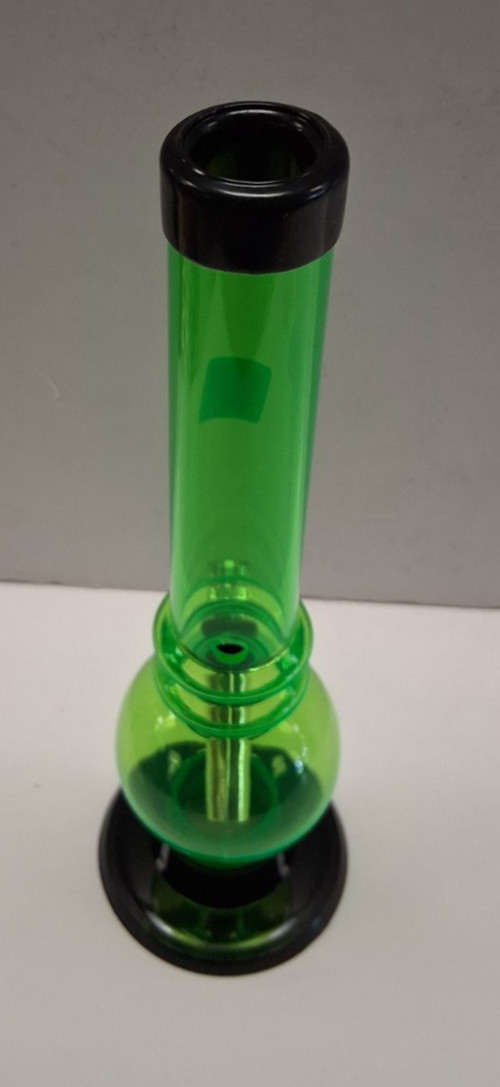 8″ ACRYLIC PLASTIC BUBBLE 2 RINGS HOOKAH WATER PIPE BONG THUMB CARB LGREEN 1″M