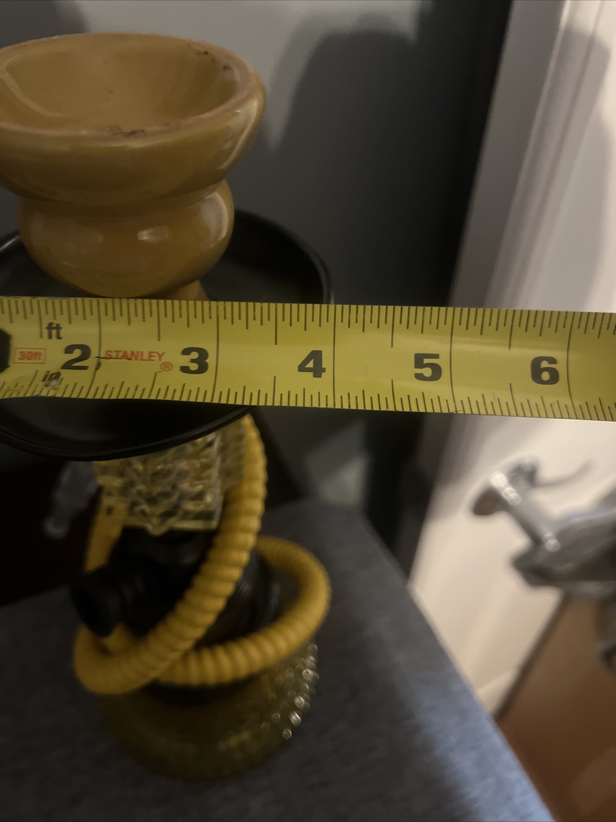 Hookah Black & Yellow Glass Base