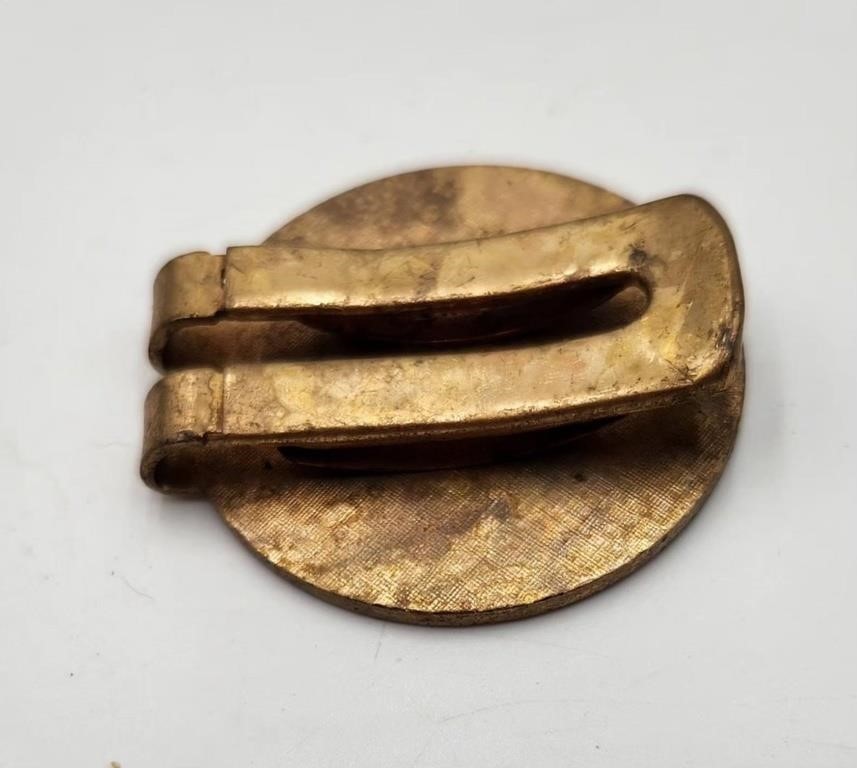 VTG Skoal Flavor Packs Promo Money Clip 1.75in Gold Tone Metal Cash Cards Strong