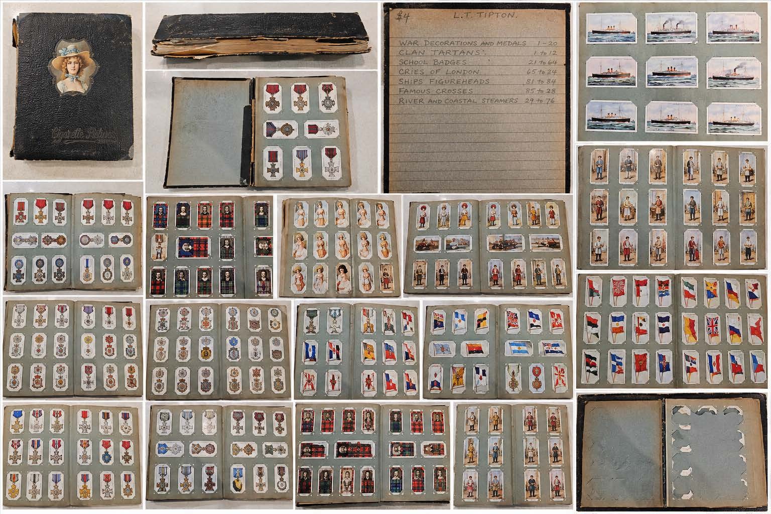 Antique Tobacco Cigarette Card Album 425 Cards 10 Complete Sets Steamers 1927
