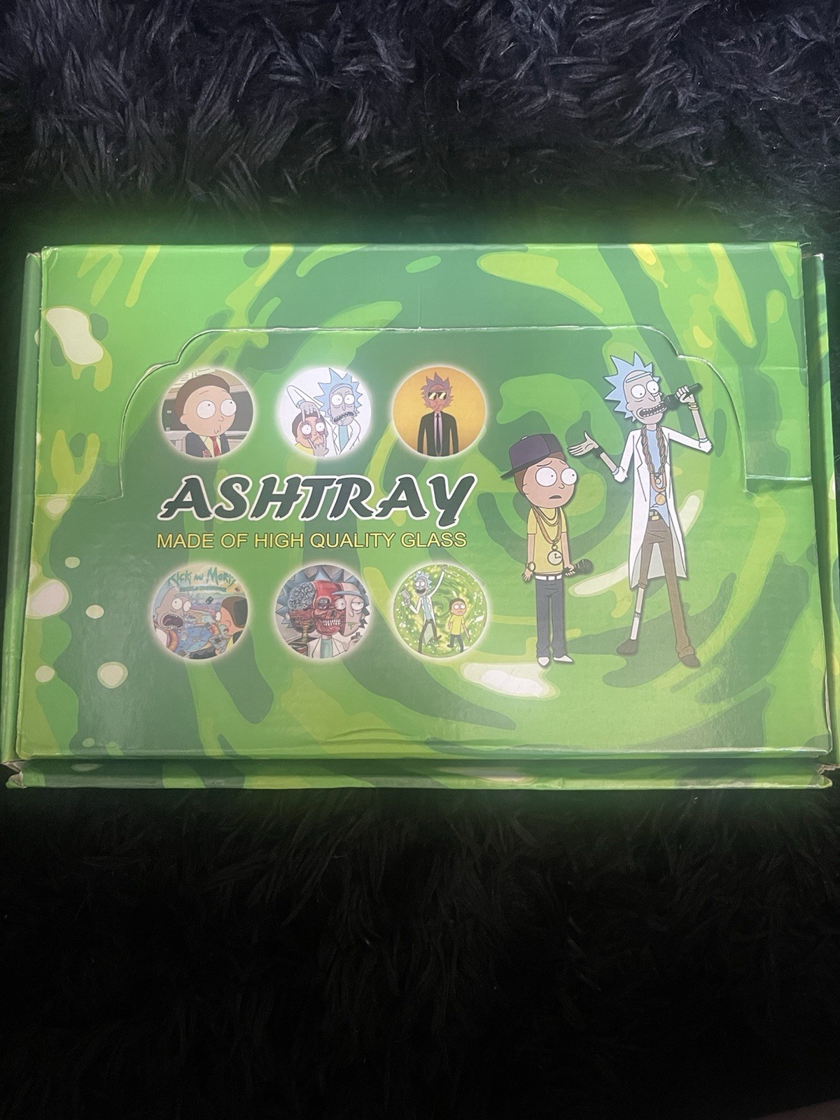 Backwoods Glass Gream Rick and Morty Ashtray Box 6 Pieces