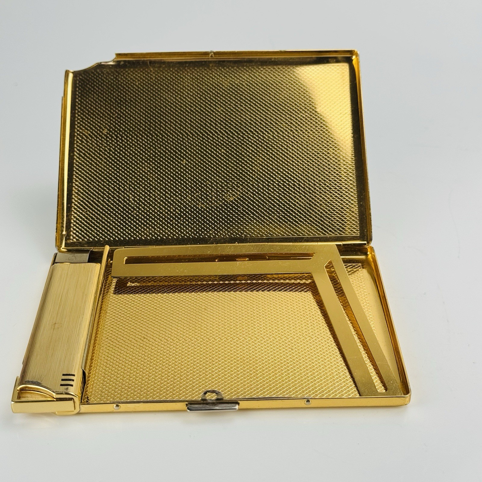 Vintage Colibri Japan Cigarette Case Lighter Burgundy Gold Monogram Mimi