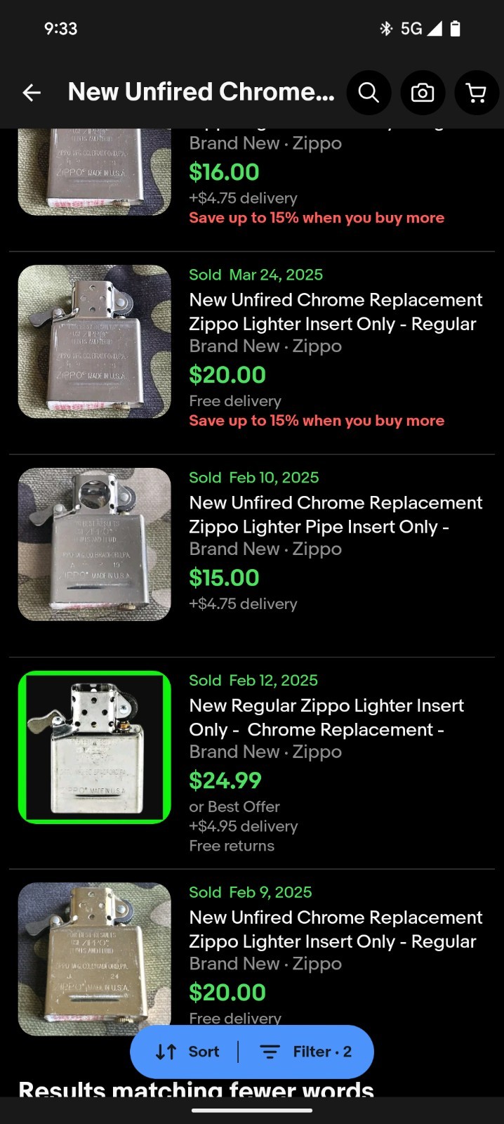 Genuine Zippo Flint Insert Replacement. Never Fired Never Used.
