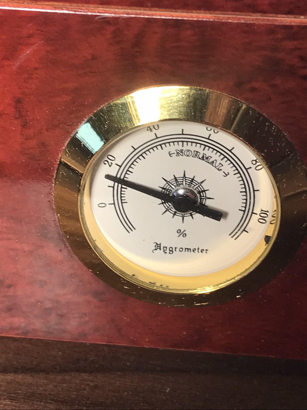 Cherry Wood Glass Top Cigar Humidor Cedar Lined, with Hygrometer With Filter