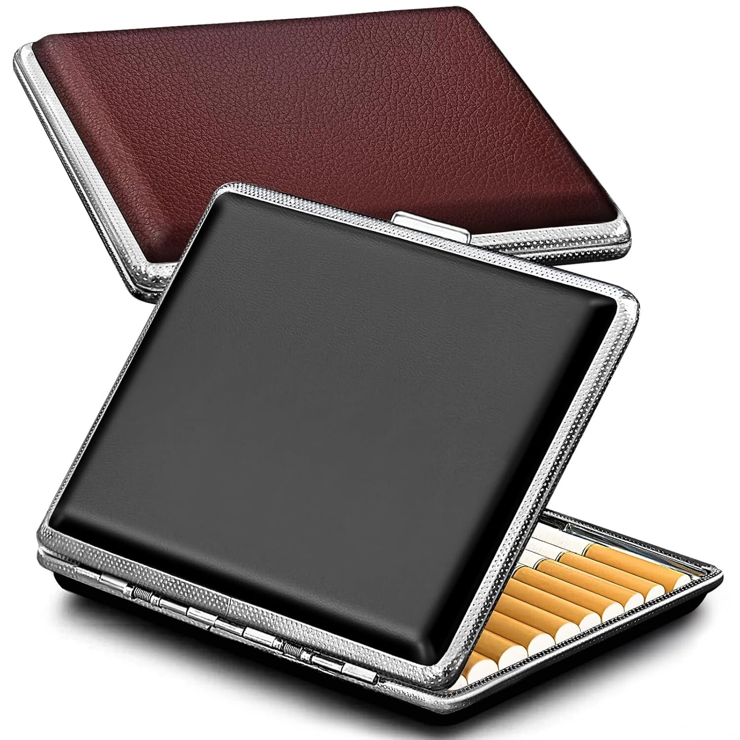 Cigarette Case for Regular, 85Mm King Size and 100Mm 100S, PU Leather 2 PACK NEW