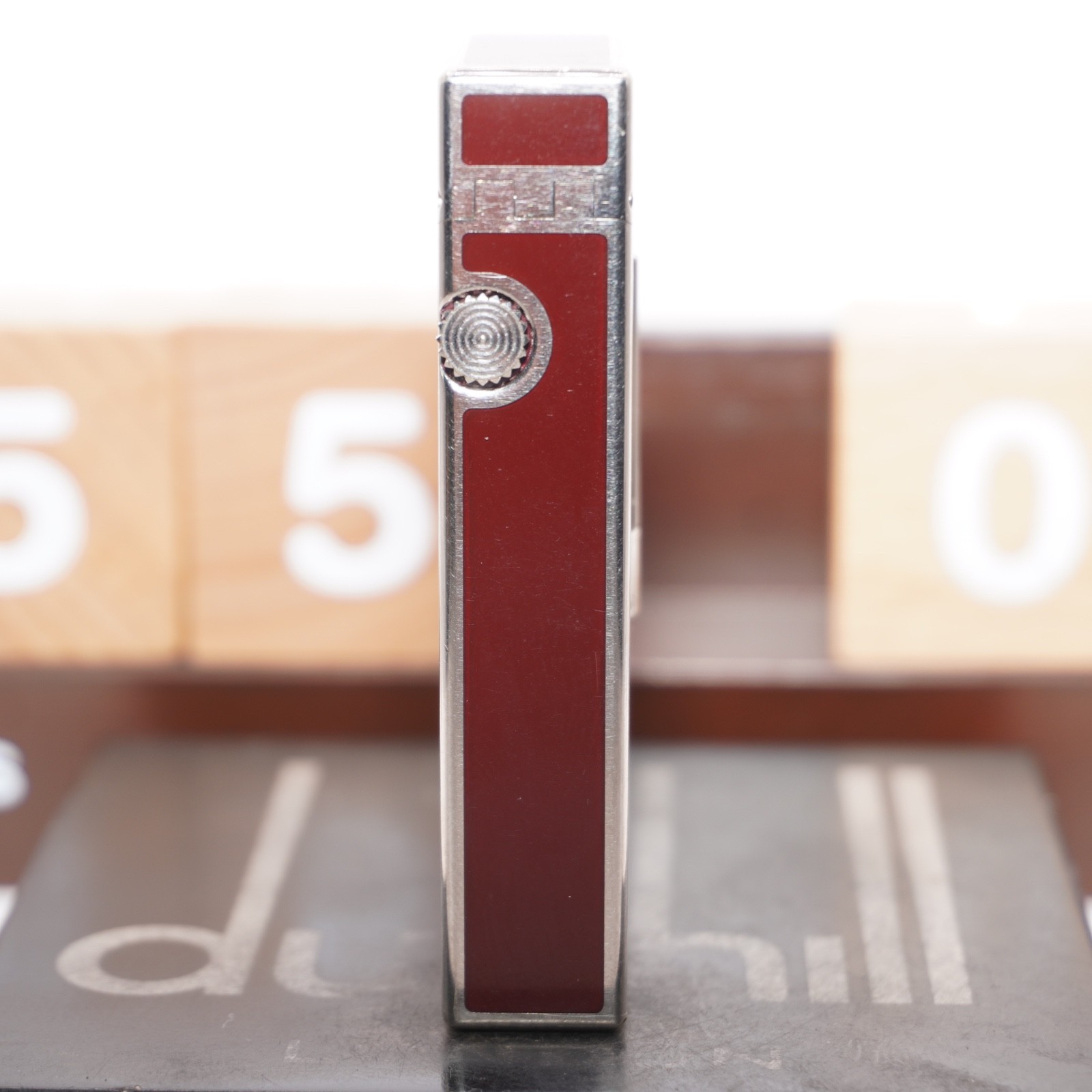 Dunhill Lighter Silver/Red _Ultrasonically Cleaned_Working