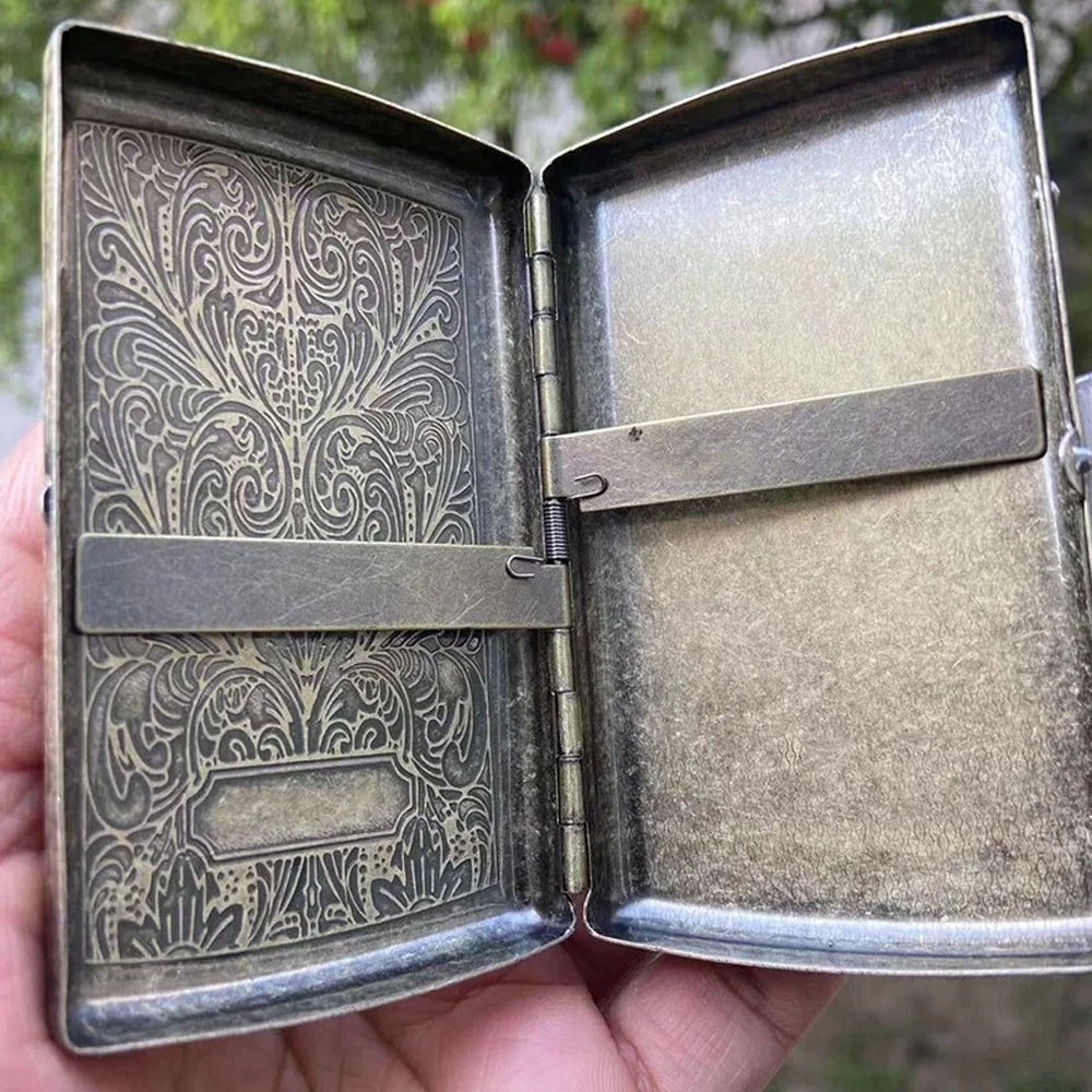 Vintage Floral Pattern Cigarette Case Portable Holder Box For King Size 12 NEW