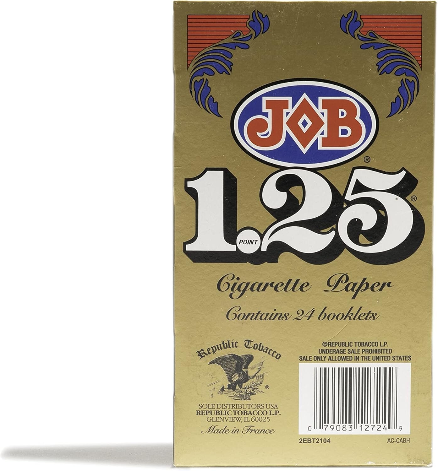 JOB 1.25 Gold Rolling Paper 1 1/4 Cigarette Papers 78mm (Full Box of 24)