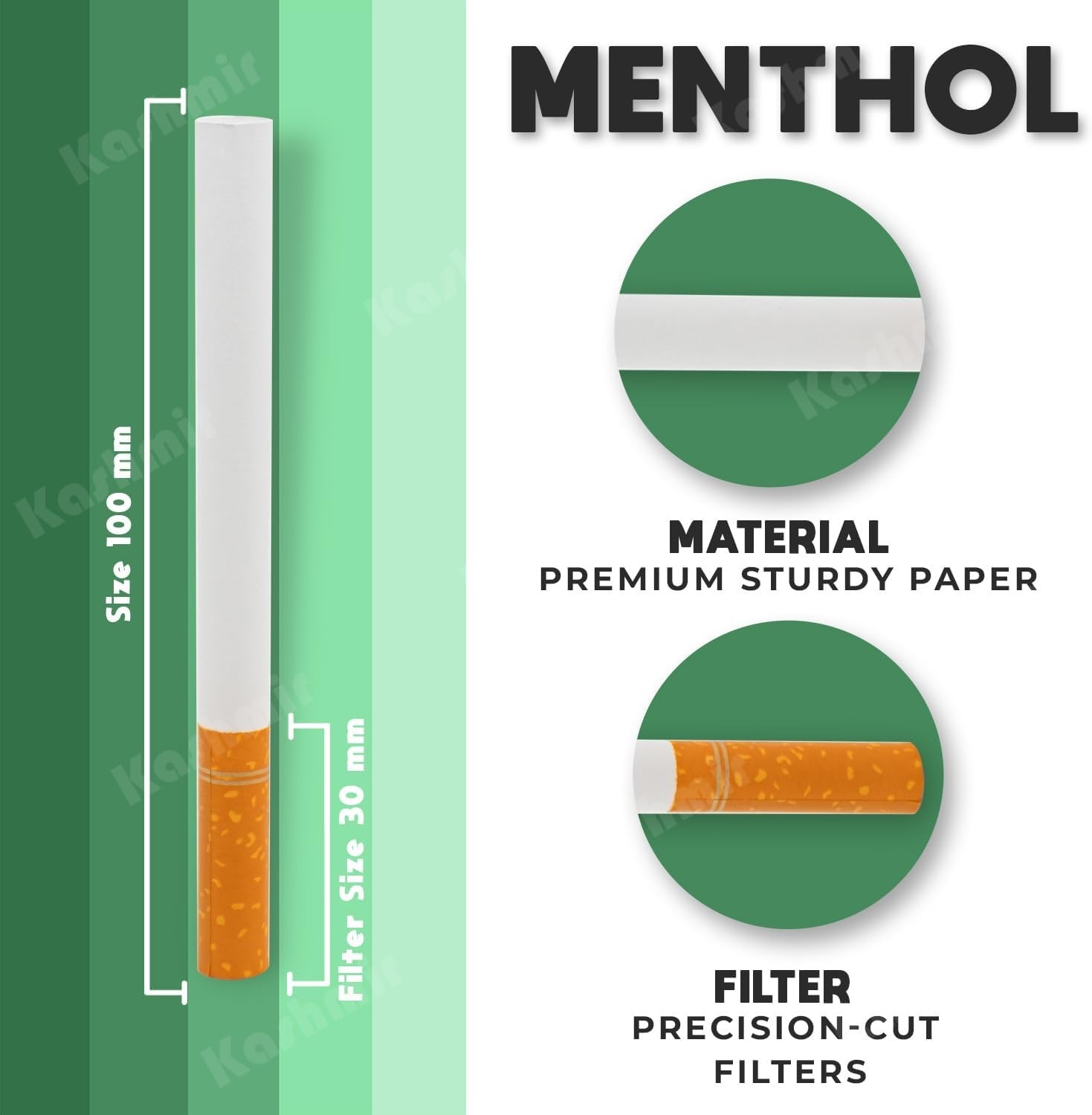Natural Roxwell Cigarette Tubes Menthol 100mm – 1000 Count, No Chemicals Added