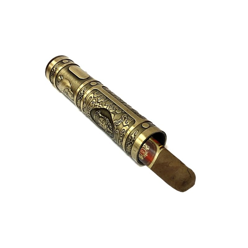 Bronze Buddha Embossed Metal Cigarette Case Airtight Waterproof Cigar Holder 4.7