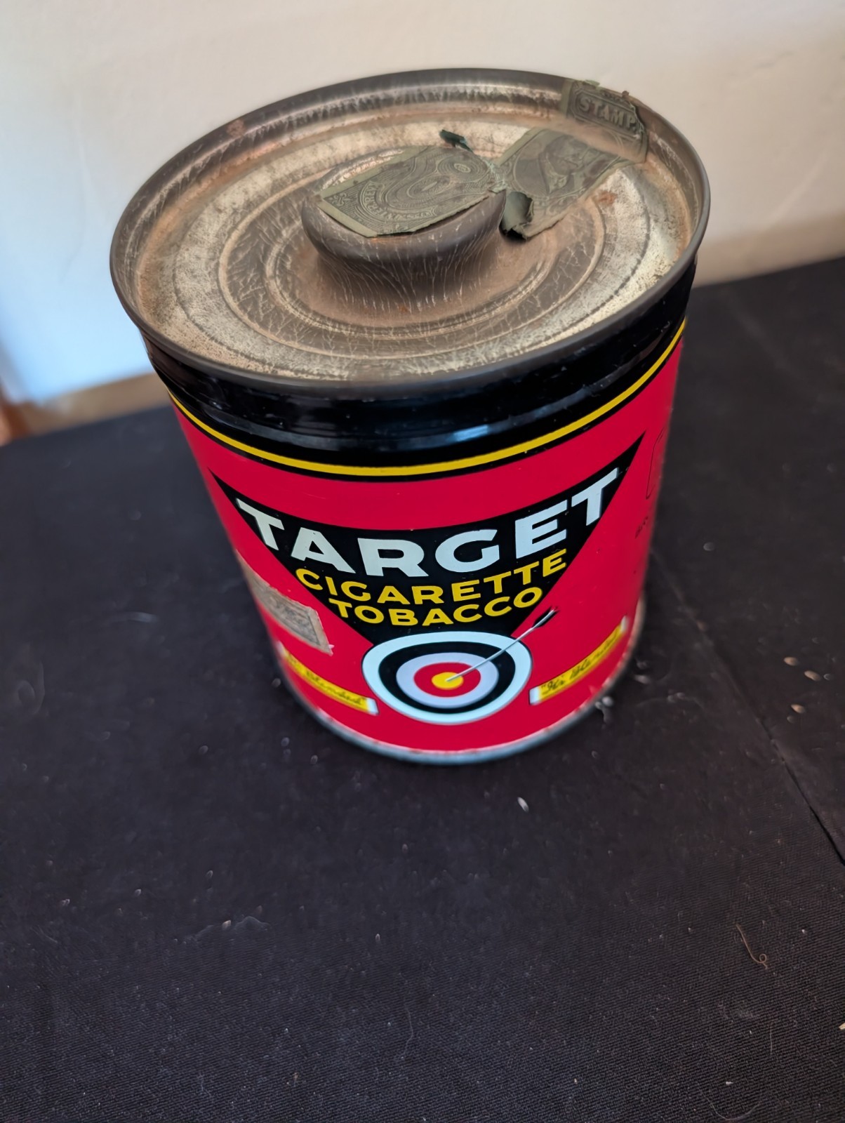 Vtg. TARGET Cigarette Tobacco Tin/Can 8oz 1926 tax stamp empty FREE SHIPPING