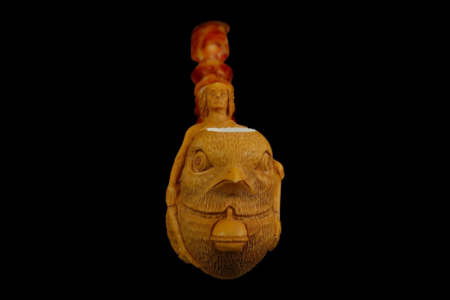 Lady Rides On A Bird Pipe By Korayhan New Block Meerschaum W Case#11527