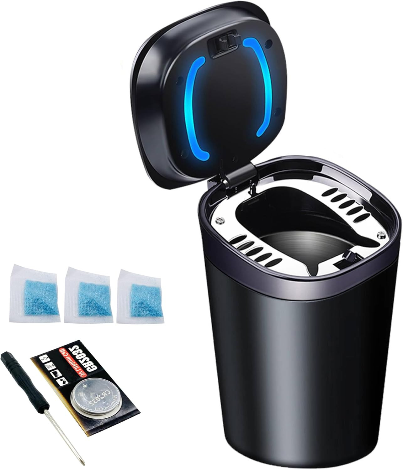 Car Ashtray with Lid Smell Proof, Smokeless Ashtray, Mini Car Trash Can, Detacha