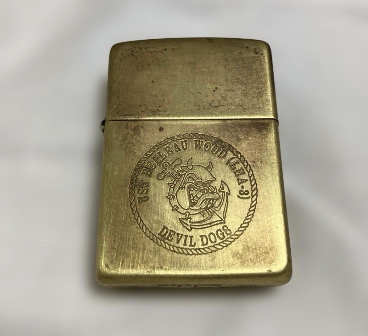 ZIPPO Oil Lighter USS BELLEAU WOOD LHA-3 DEVIL DOGS