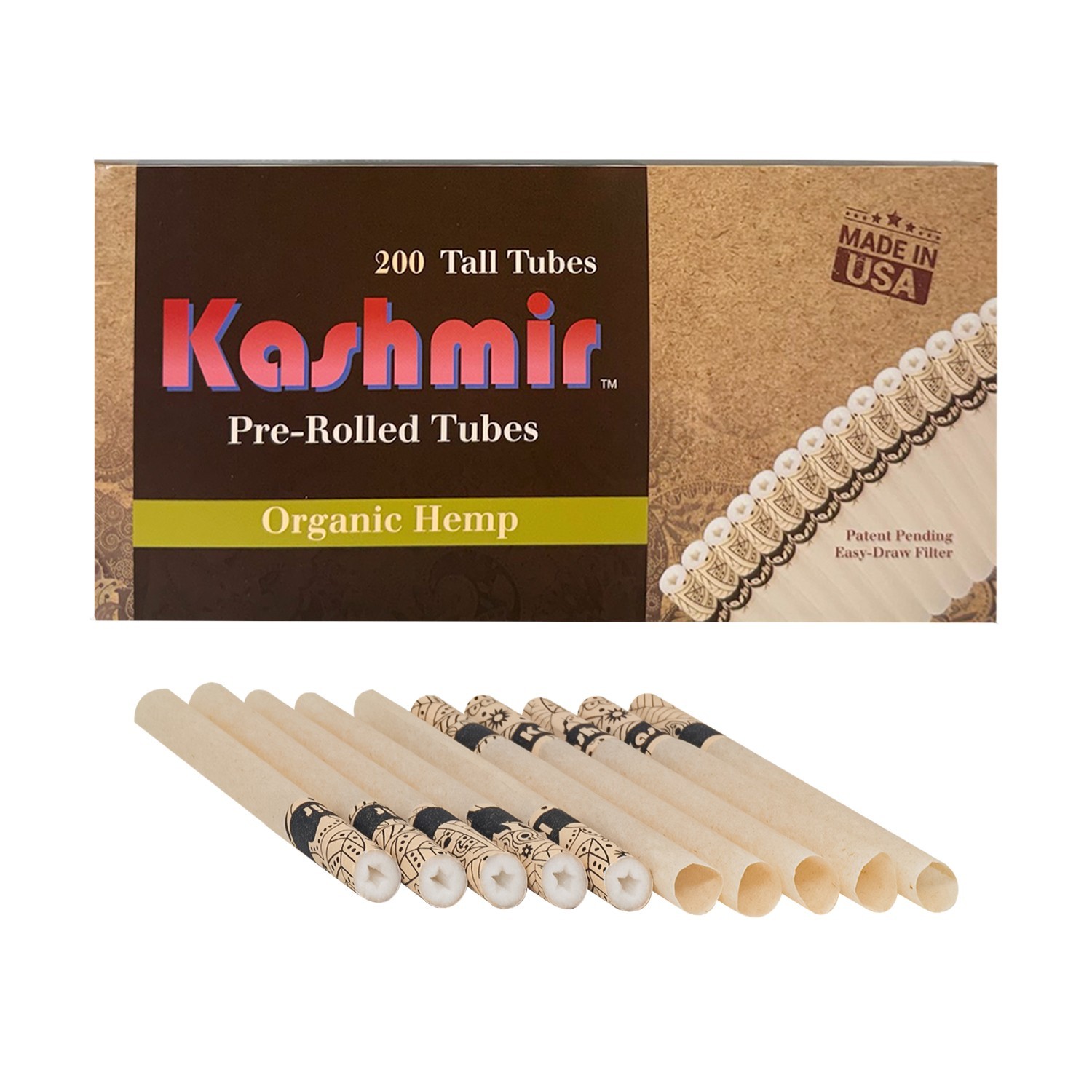 Kashmir Organic HMP Cigarette Tubes Tall 100 mm Size 2000 Ct RYO Filter Tubes