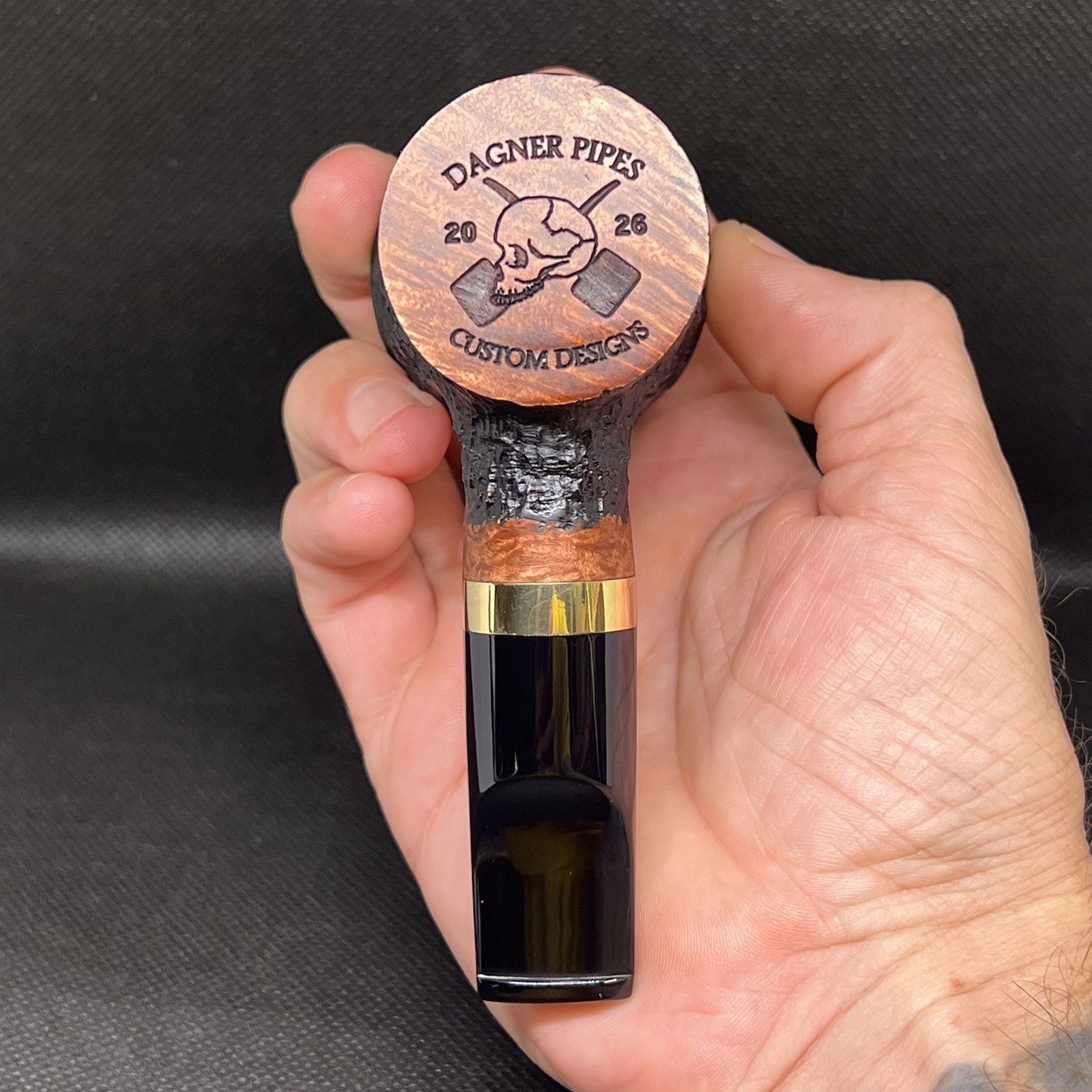 Dagner Pipes Custom Design 9mm Black SG POKER Tobacco Pipe Briar New Unsmoked
