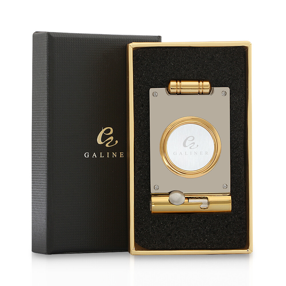 Galiner Stainless Steel Guillotine Cigar Cutter Punch Knife Scissors 22mm 2 in 1