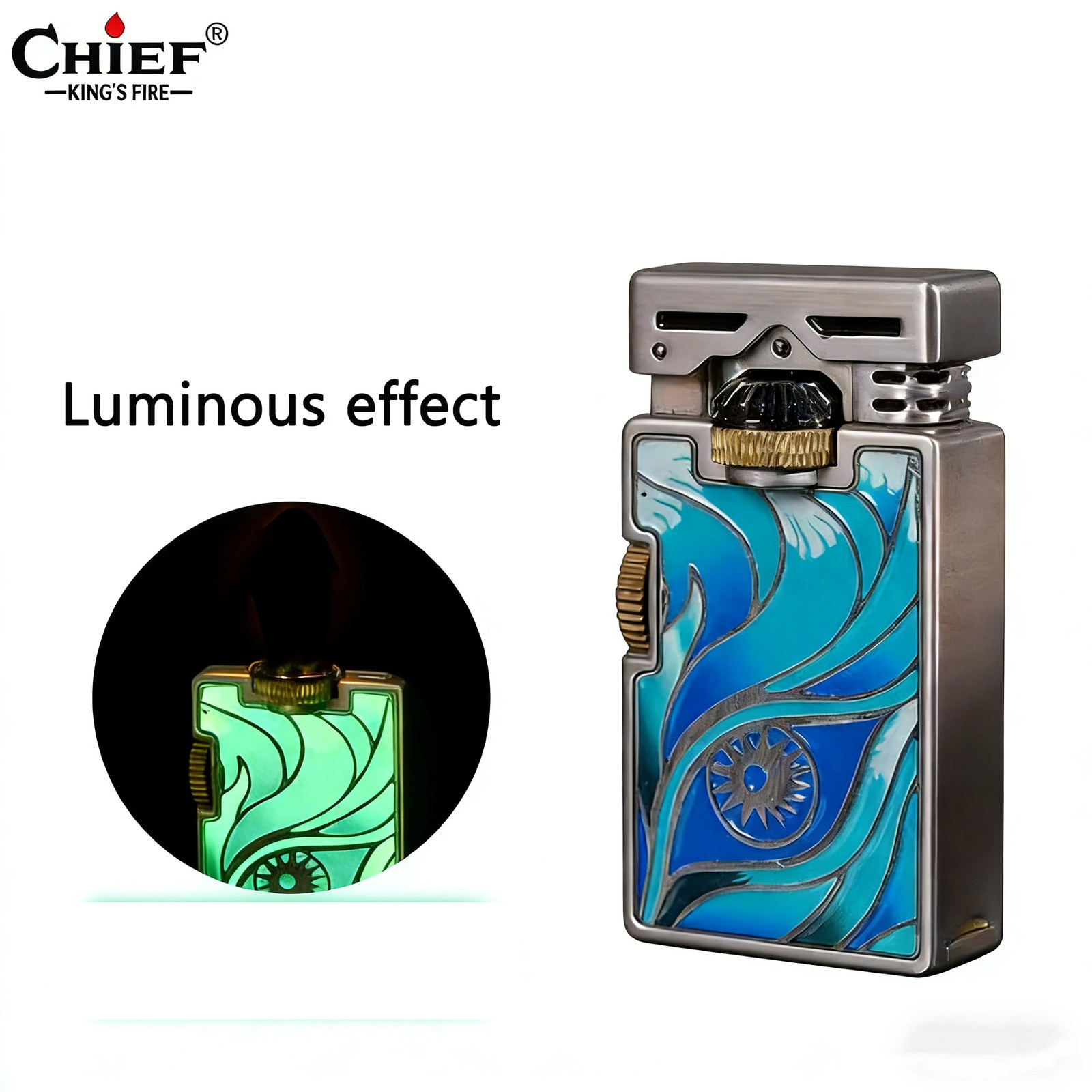 Vintage Metal Wick Lighter Windproof Refillable Fluid Retro Antique Gift EDC