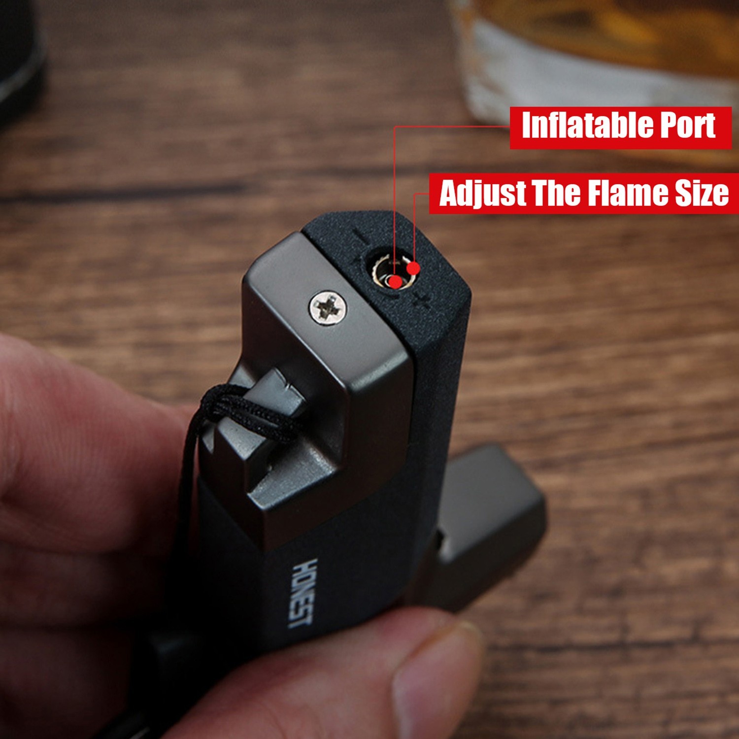 Metal Torch Lighter-Refillable Butane Jet Adjustable Blue Flame Lighter QNGCBIA