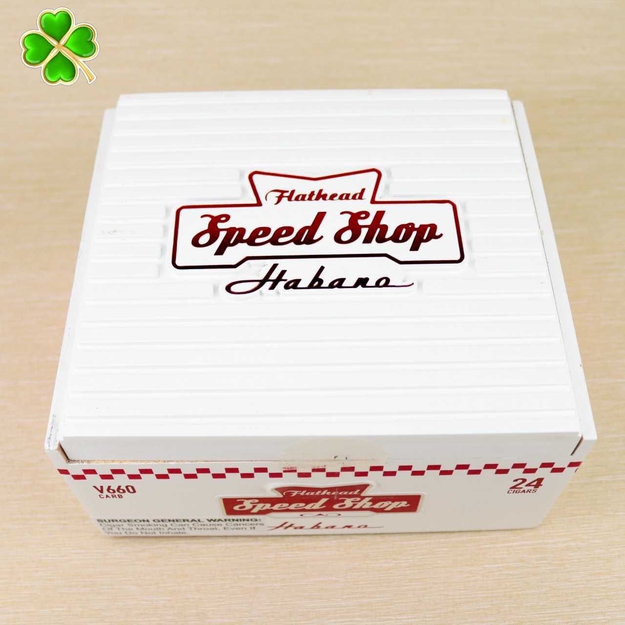 CAO Flathead Speed Shop Habano V660 Carb Empty Wood Cigar Box 7.5″ x 6.75″ x 4″