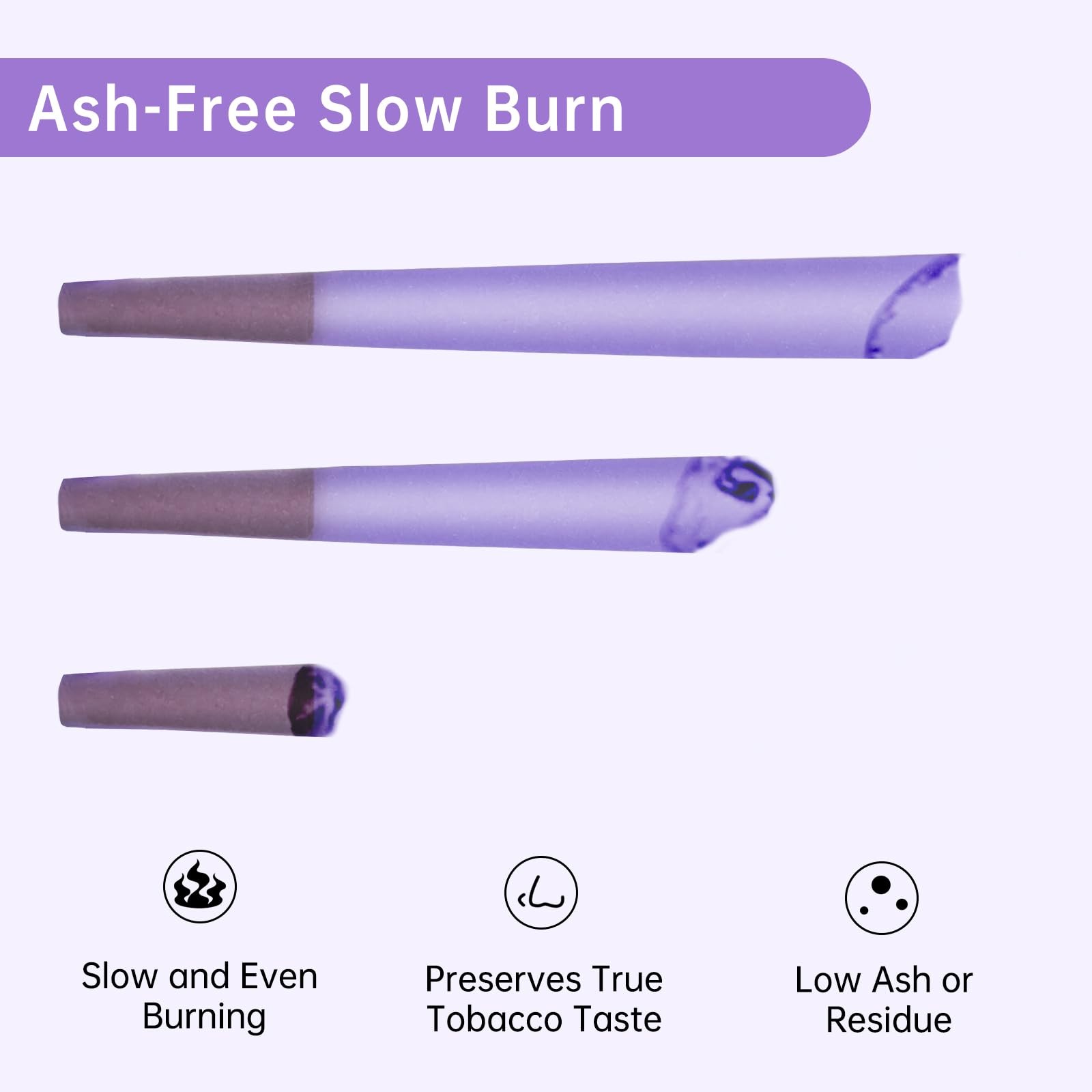 Purple Pre Rolled Cones | King Size 109mm/26mm | 50 Pack | “W” Filter Tip | N…