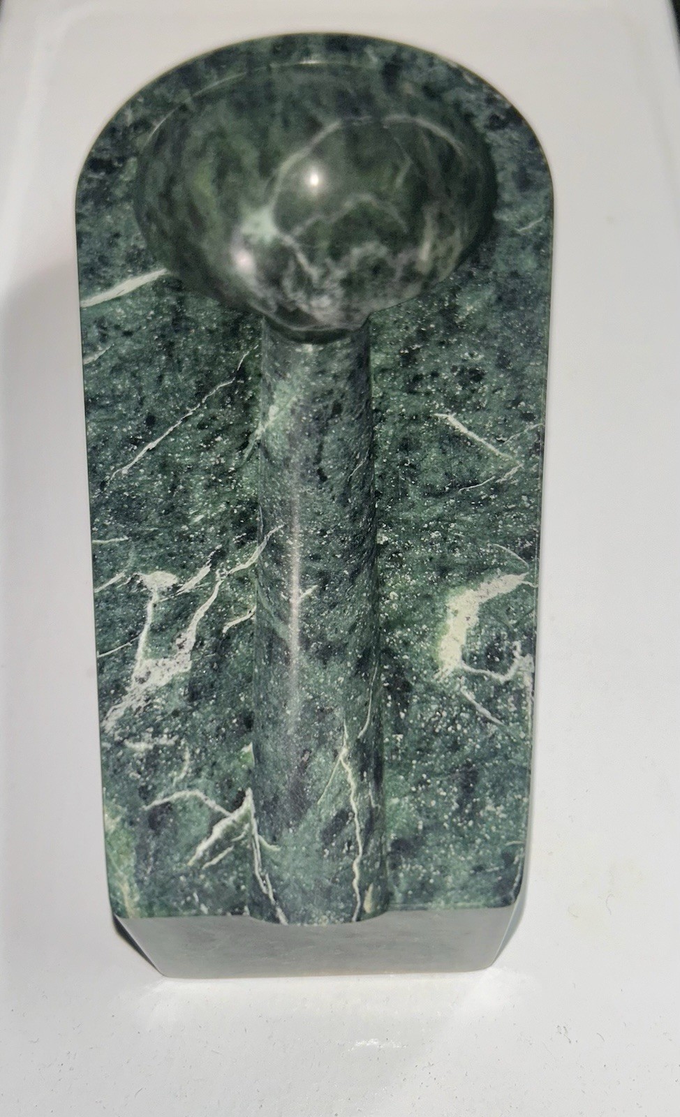 Vintage Green Marble Cigar Rest Holder 3lb 3oz Heavy Duty MCM 7” Catchall