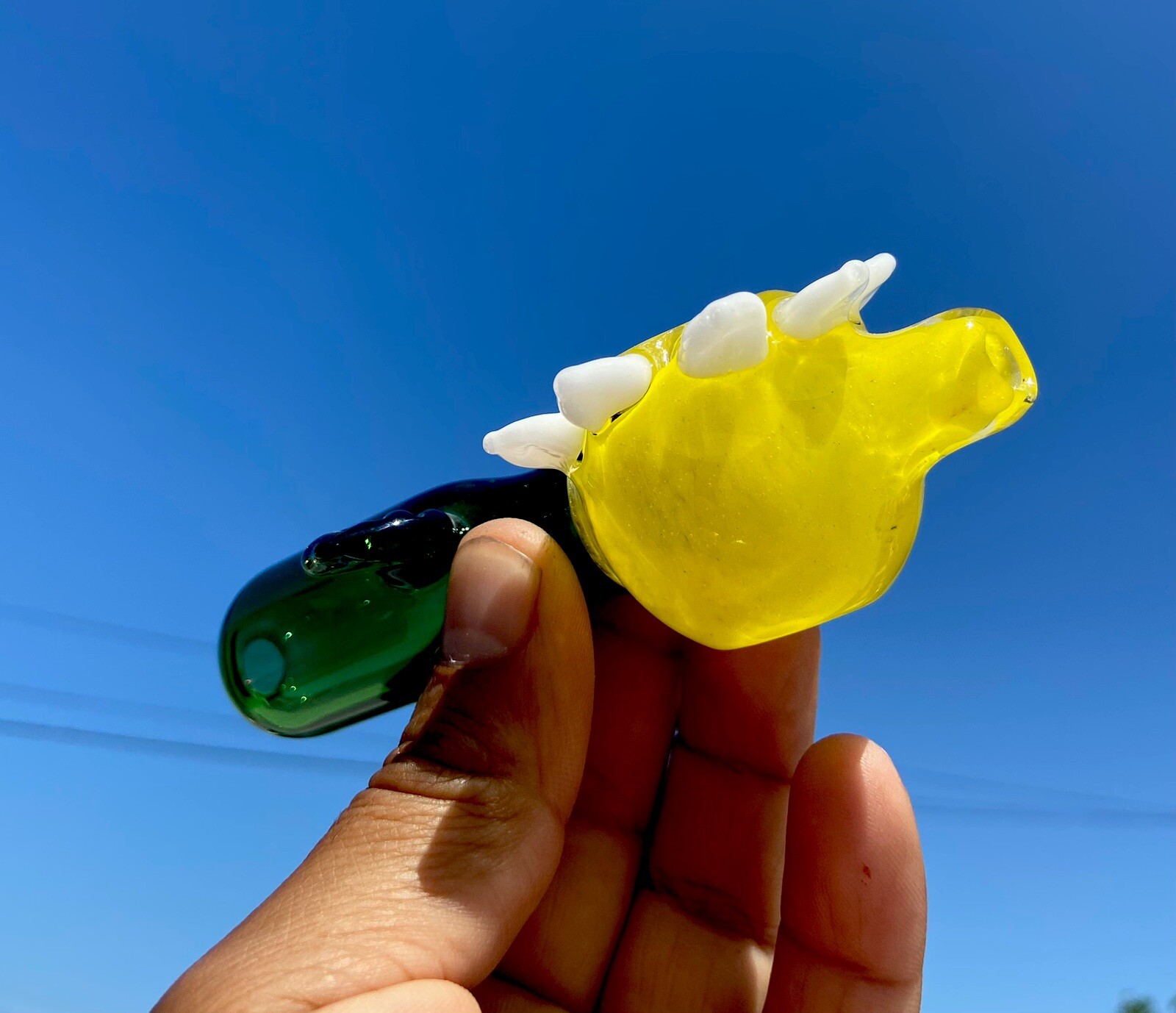 4.5” Daisy Flower Smoking Glass Pipe, Tobacco Glass Pipe (Handmade)
