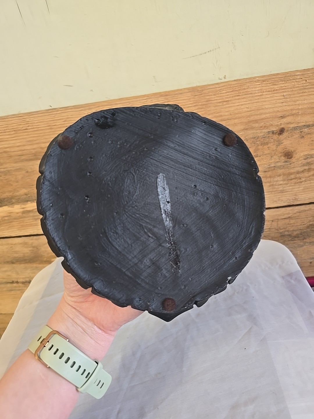 Vintage Large Coco Joe’s Ashtray Made In Hawaii Black Lava Volcanic Ash 1960-80.