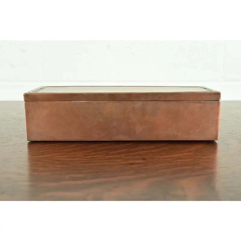 Silver Crest Arts & Crafts Sterling Silver on Bronze Cigar Box or Humidor