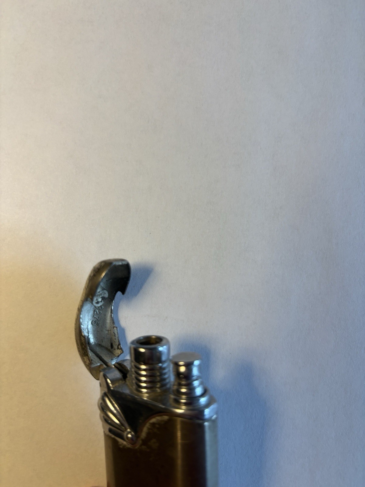 Vintage Butane Lighter Silver And Bronze With Cannabis Leaf Design. Refillable