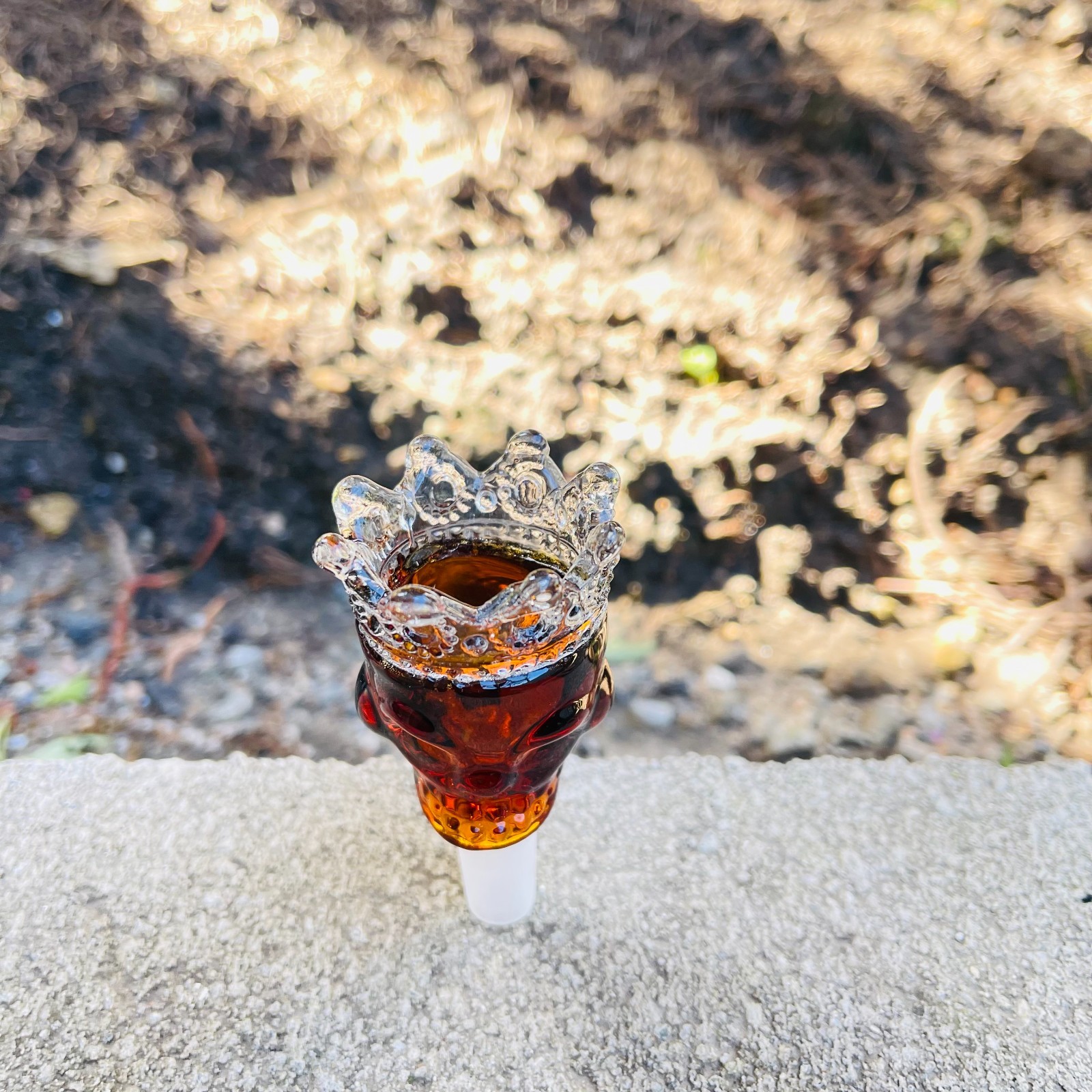 Premium 14mm Thick Glass Red Skull King in Crown Bowl Head for Water Bong