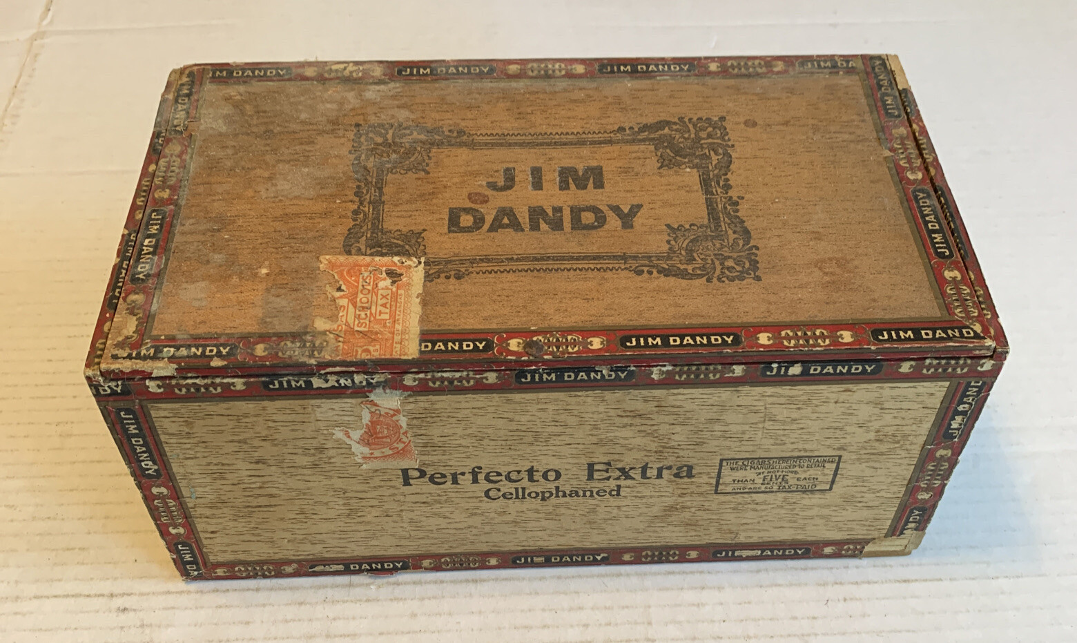 Jim Dandy Cigar Box Vintage Perfecto Extra Factory 869 PA.