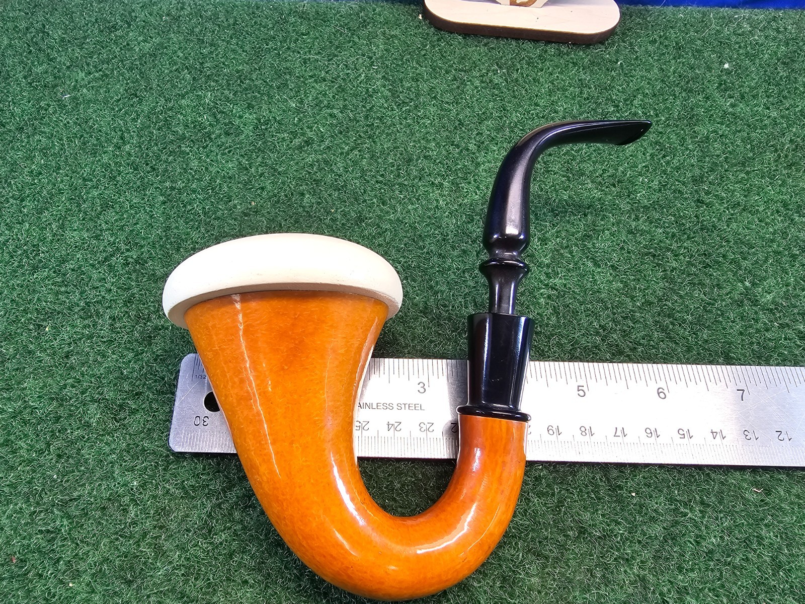Jumbo Natural Gourd Calabash Meerschaum Sherlock Holmes Style Estate Pipe