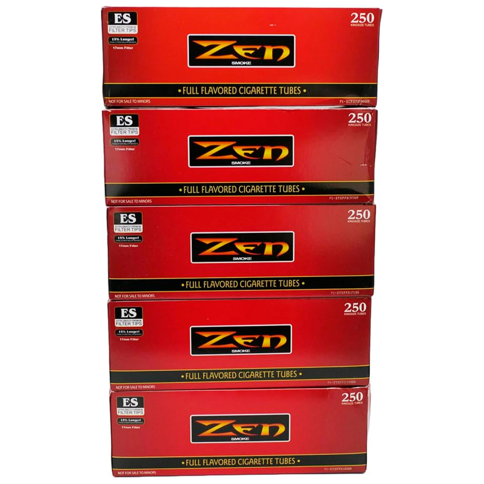 ZEN Cigarette Filter Tubes – King Size (84mm) Full Flavor Tubes – 250ct, 5 Boxes