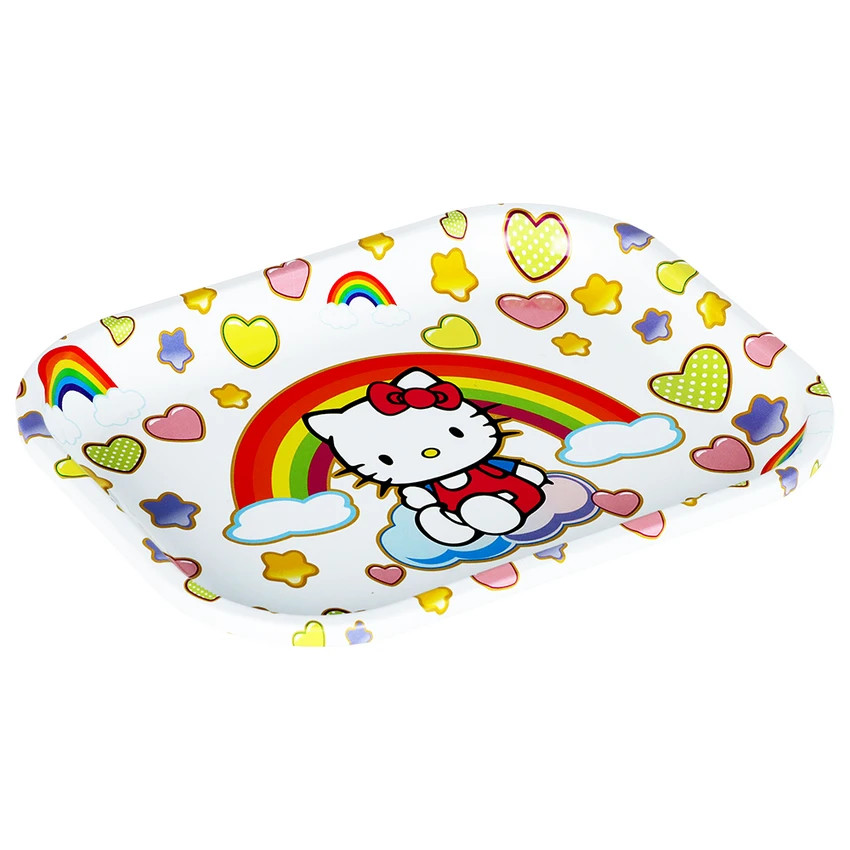 SMALL 7″ x 5.5″ Herb Flower Metal Rolling Tray | Kitty