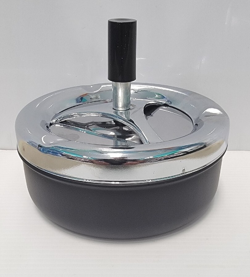 NEW Large Odorless Spinner Metal Ashtray 5 Inches Diameter