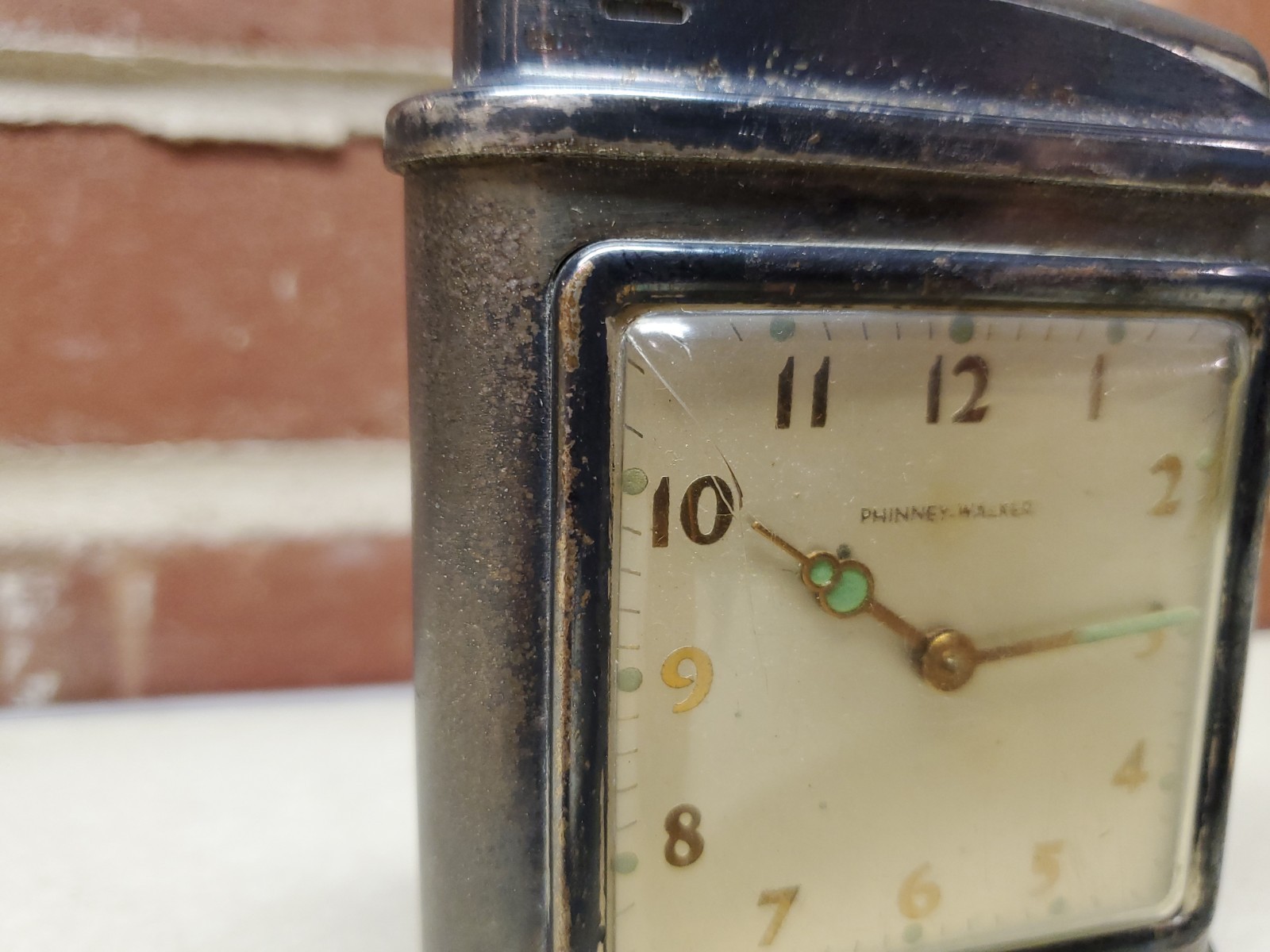 Vintage 1940s Phinney Walker Clock Table Lighter | Working Condition | VERY RARE