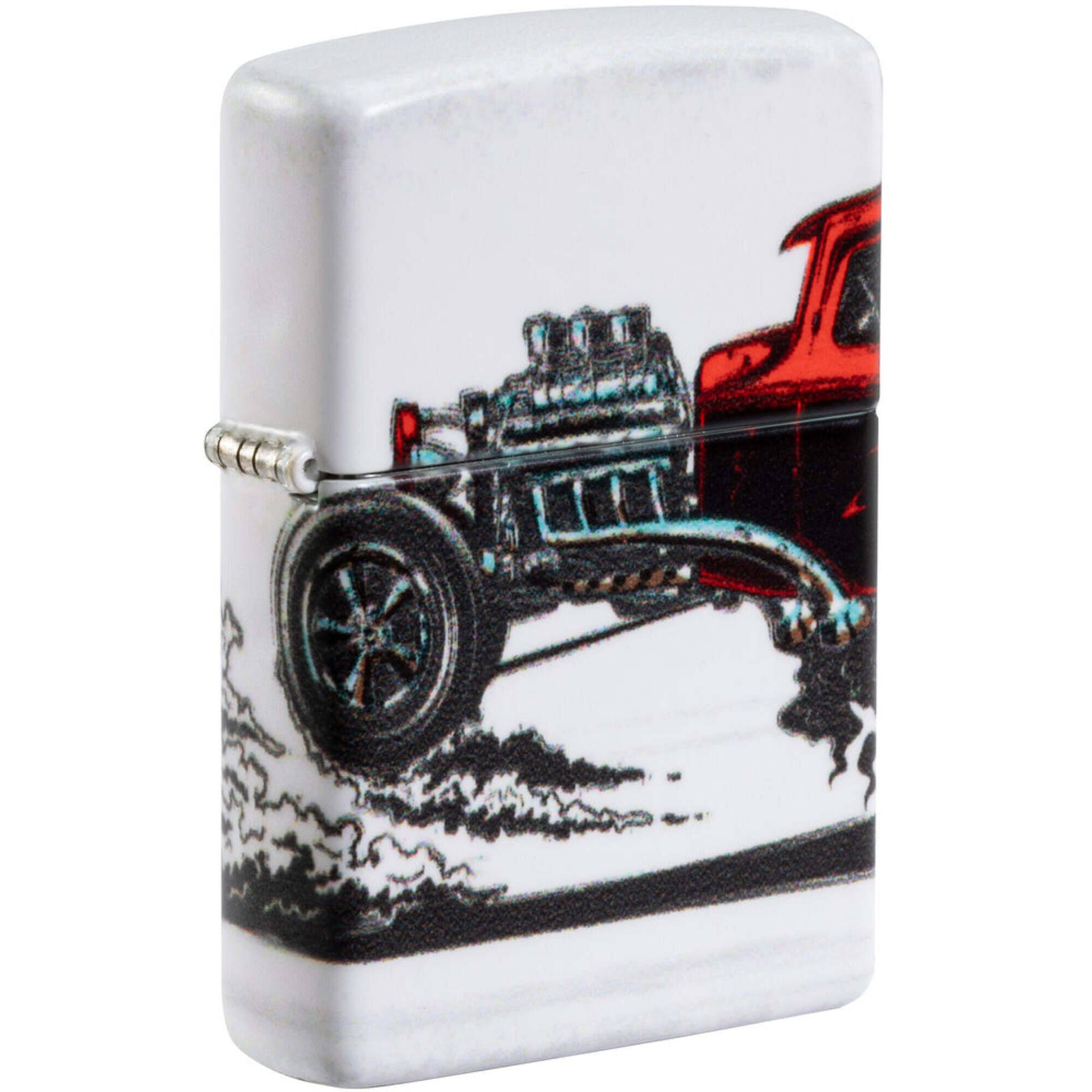 Zippo Windproof Lighter Cherry-Red Hot Rod with 540 Color Design Metal 48660