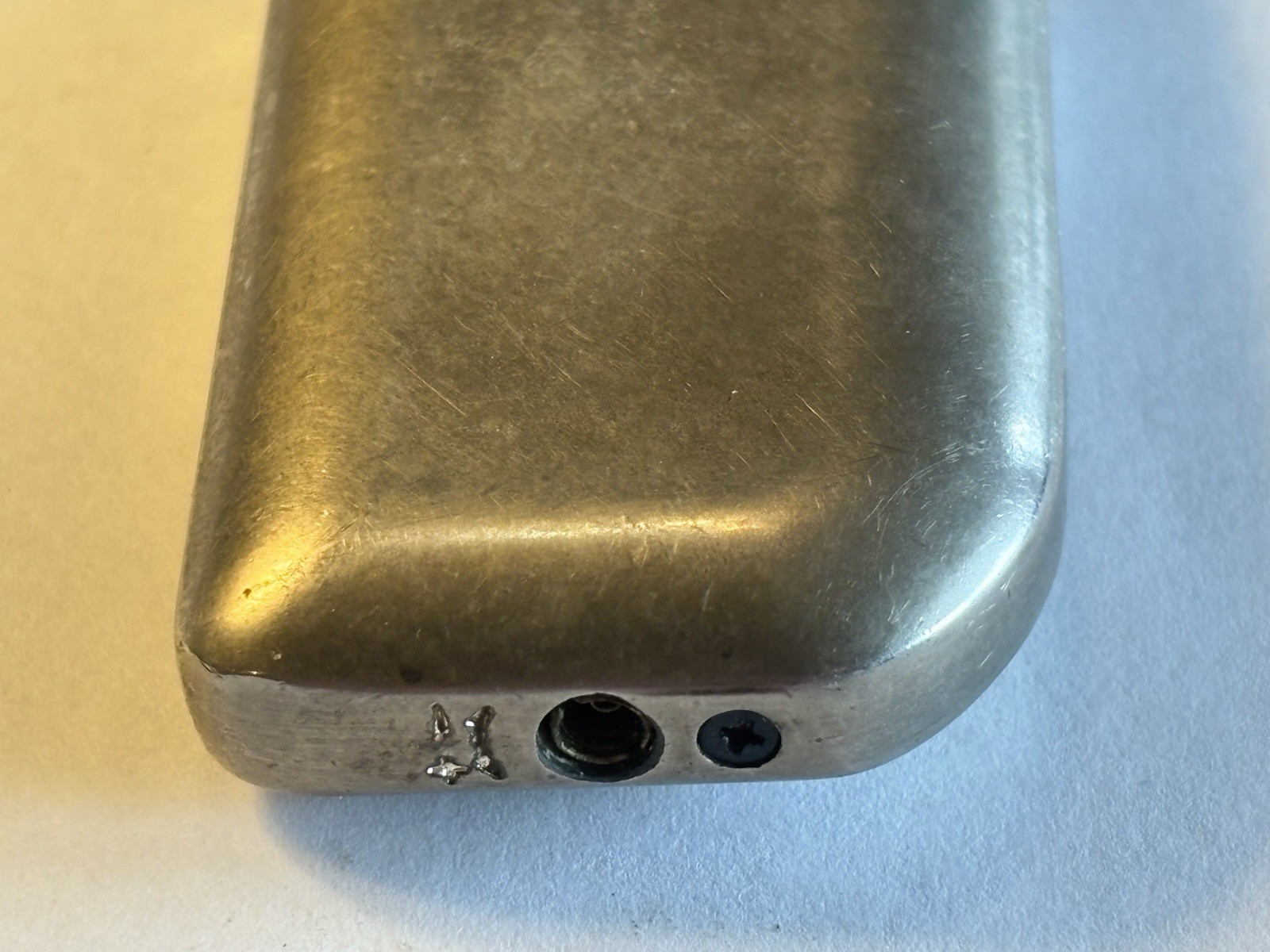 Vintage Butane Lighter Silver And Bronze With Cannabis Leaf Design. Refillable