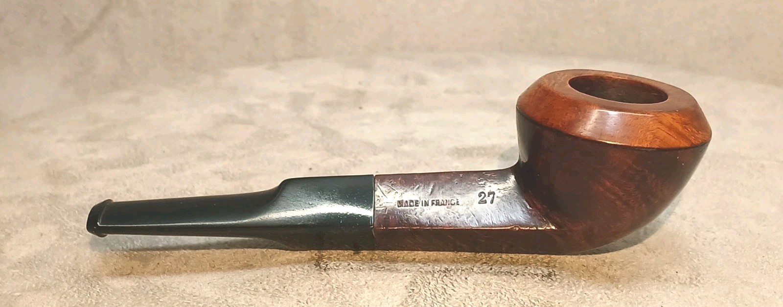 Gorgeous 1930s Filter Fitment #27 Squat Bulldog Tobacco Pipe Reg Patent France