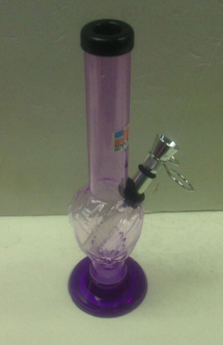 8″ ACRYLIC PLASTIC ALIEN HEAD BUBBLE HOOKAH WATER PIPE BONG PULL CARB LAVEND 1″M