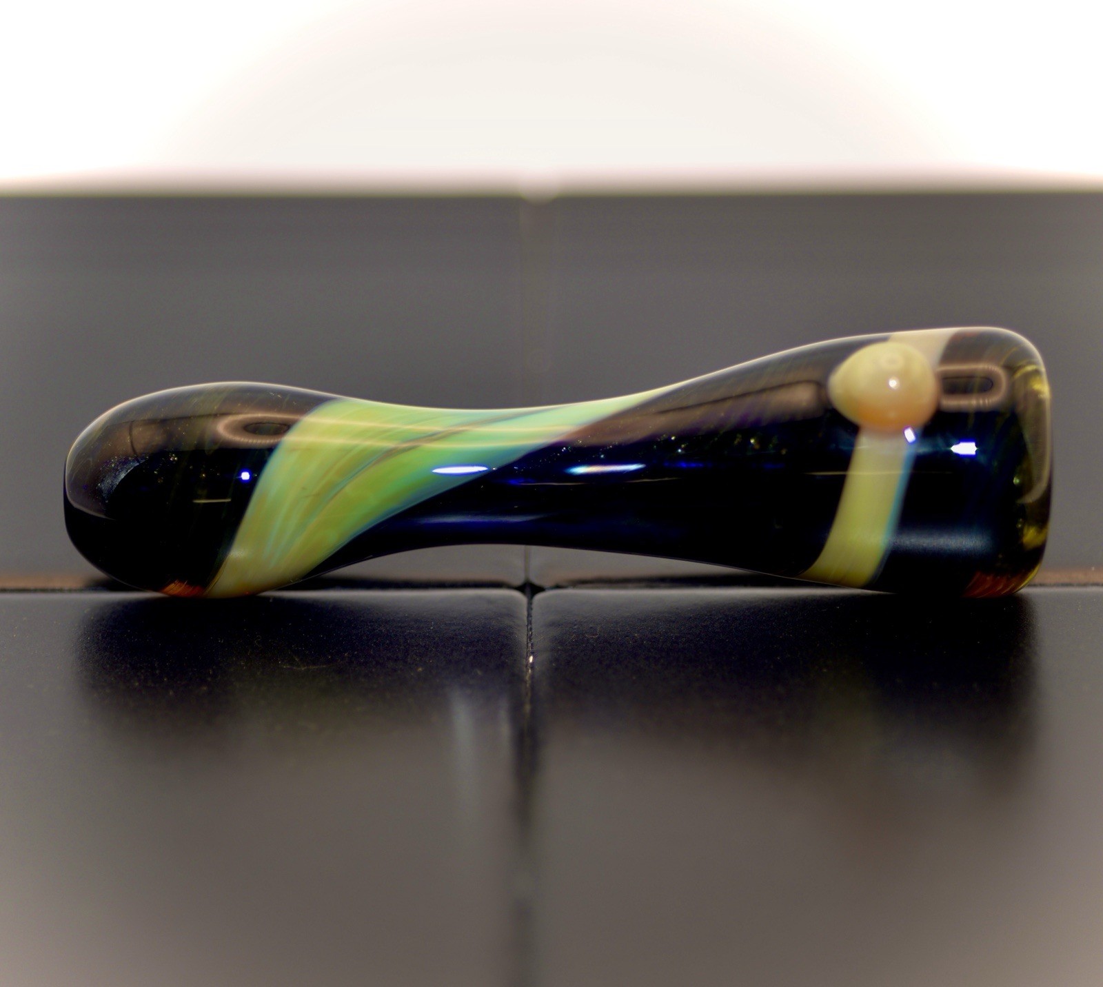 Borosilicate Glass Silver-Fumed Chillum GreenLeaf Glass Studio Unique 1 of 1